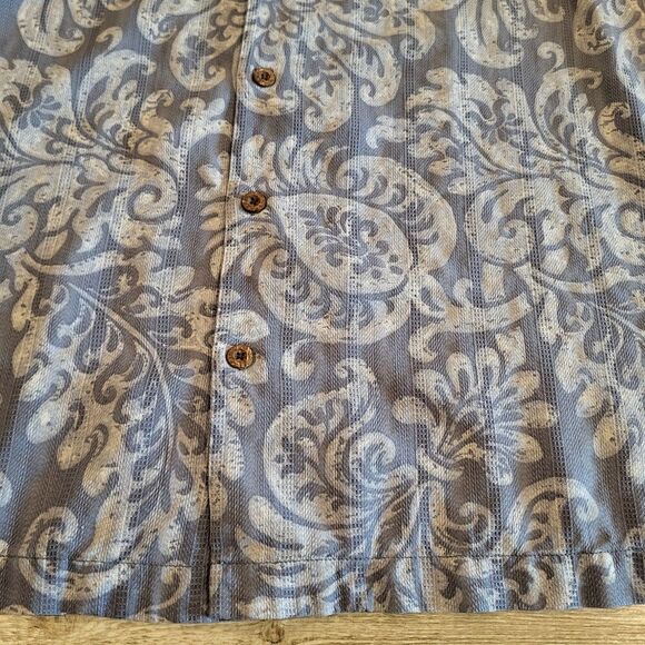 Tommy Bahama Silk Hawaiian Palm Tree Leaf Designed Button Up Shirt Mens Size XXL - Picture 2 of 9